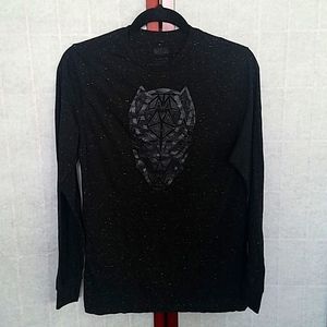 Marvel Black Panther Dark gray long-sleeved graphic tee. Kid's size XL.